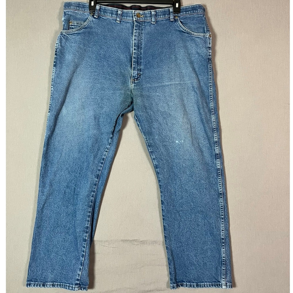 Wrangler Jeans 44x30 Regular Fit Cotton Denim Blue Workwear Rugged Fair